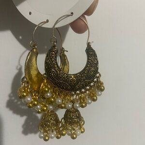Pakistani/Indian Gold  Dangle Earrings